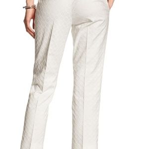 {Banana Republic} Jacquard White Hampton Pant